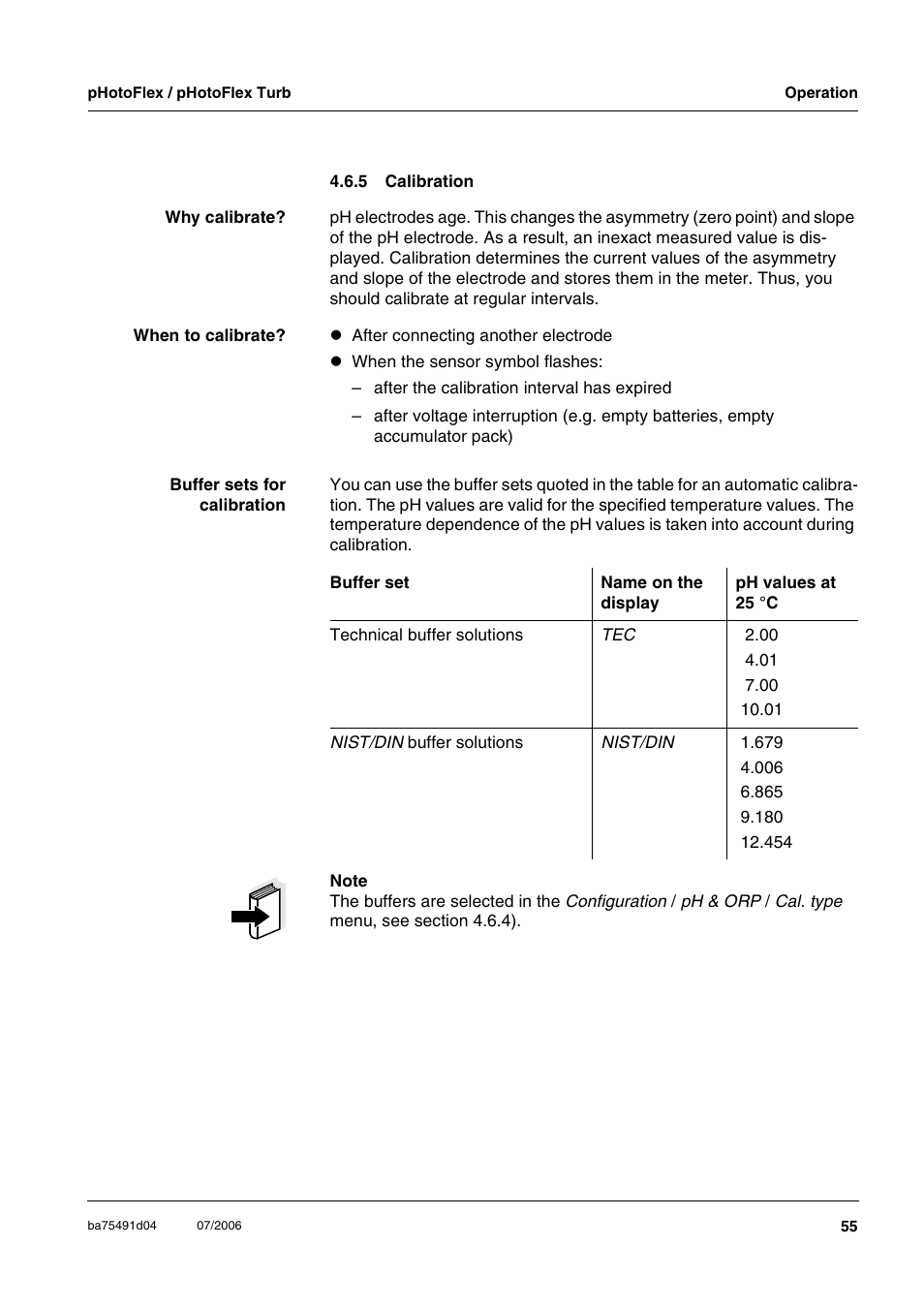 5 calibration, Calibration | Xylem pHotoFlex/pHotoFlex Turb User Manual | Page 55 / 109
