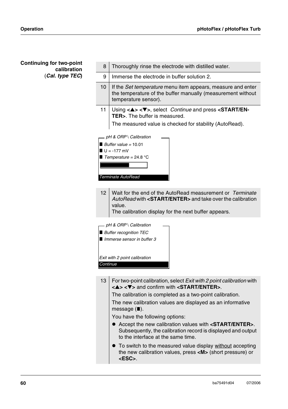 Xylem pHotoFlex/pHotoFlex Turb User Manual | Page 60 / 109