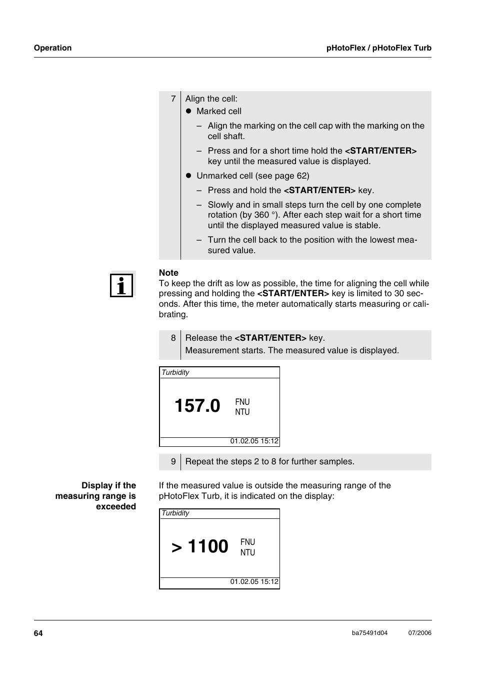 Xylem pHotoFlex/pHotoFlex Turb User Manual | Page 64 / 109