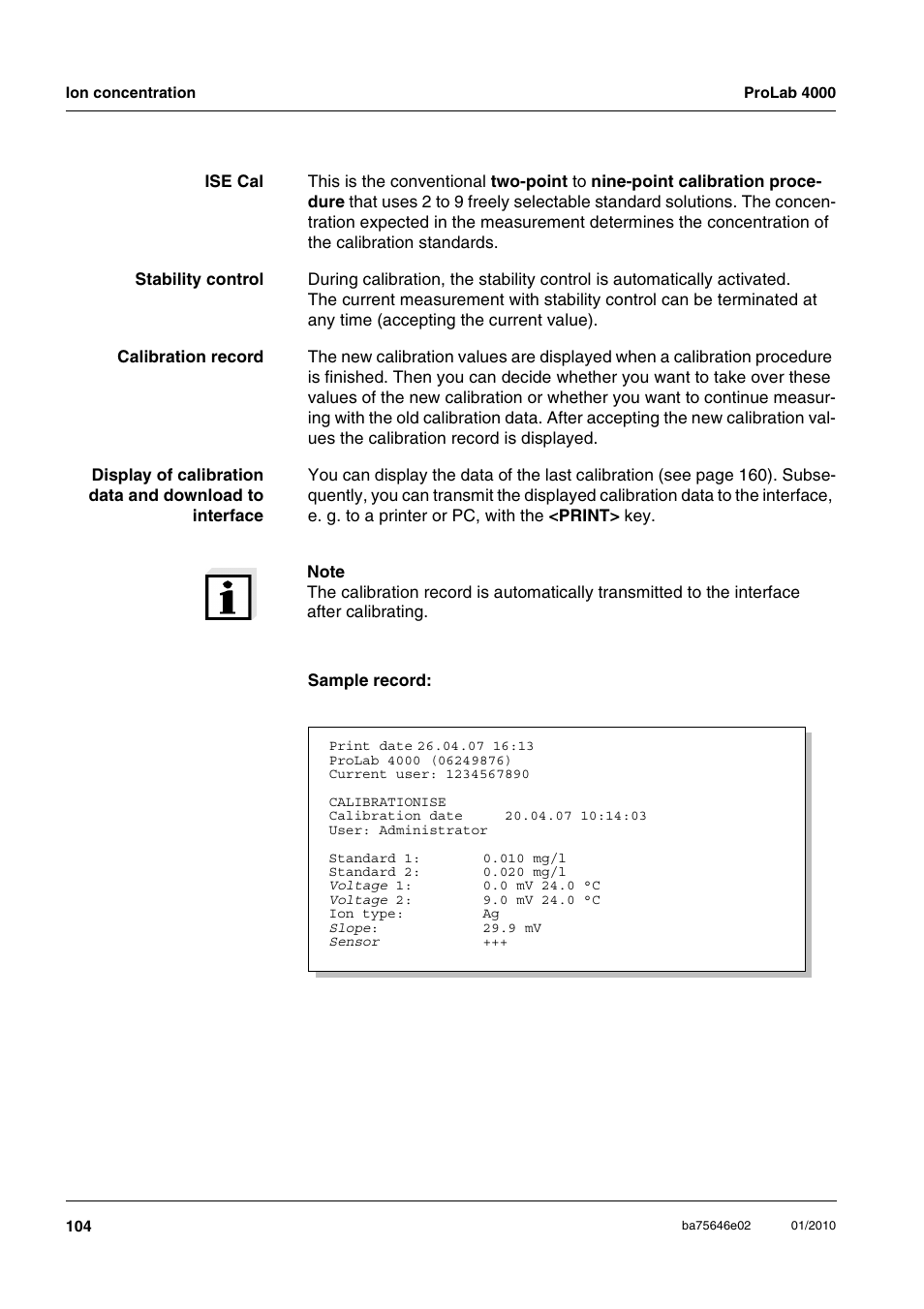 Xylem ProLab 4000 MULTIPARAMETER BENCHTOP METER User Manual | Page 104 / 219