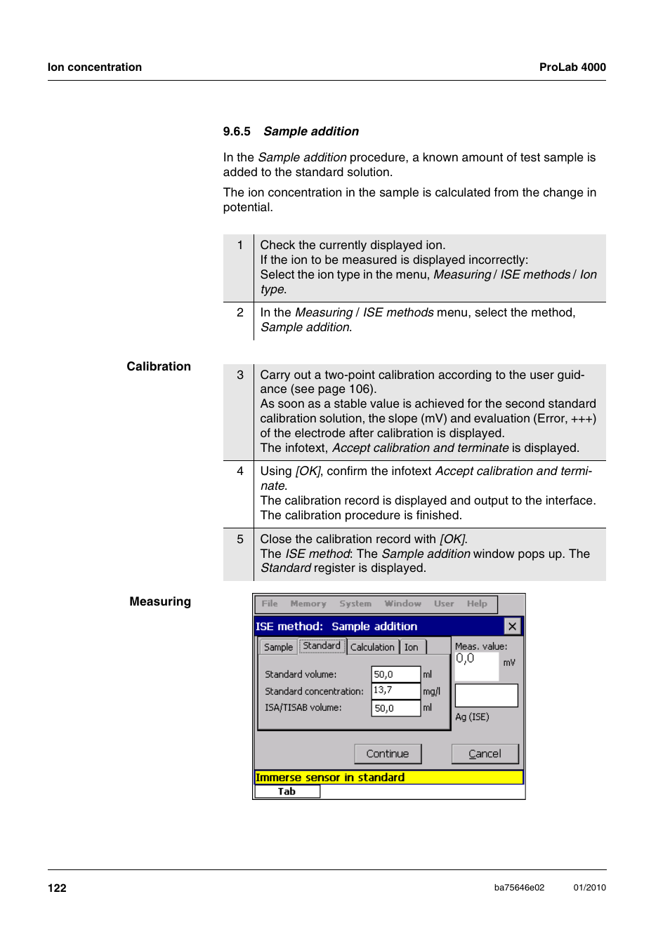 5 sample addition | Xylem ProLab 4000 MULTIPARAMETER BENCHTOP METER User Manual | Page 122 / 219