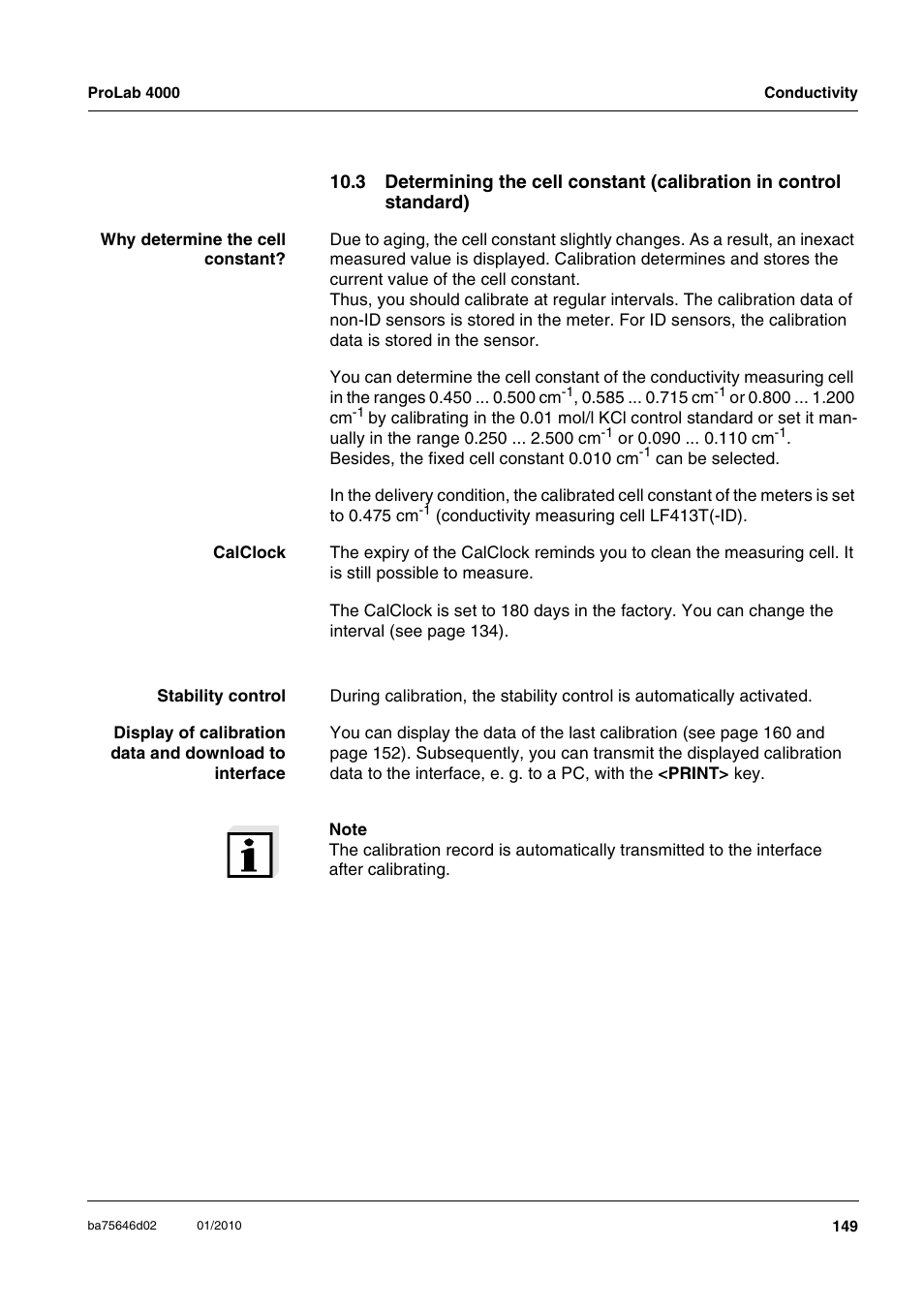 Standard) | Xylem ProLab 4000 MULTIPARAMETER BENCHTOP METER User Manual | Page 149 / 219