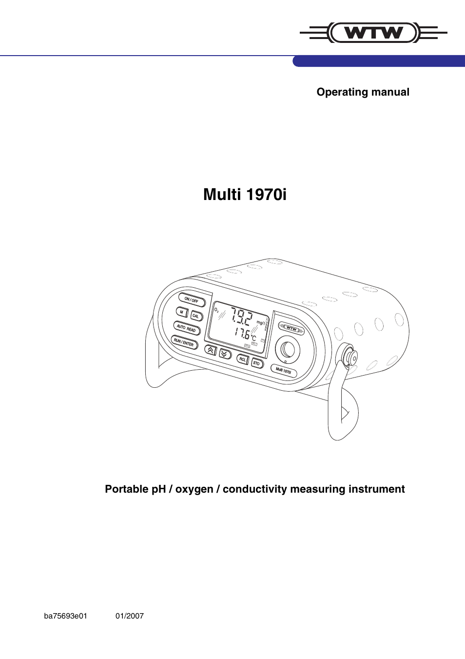 Xylem MULTI 1970I PORTABLE MULTIPARAMETER METERS User Manual | 87 pages