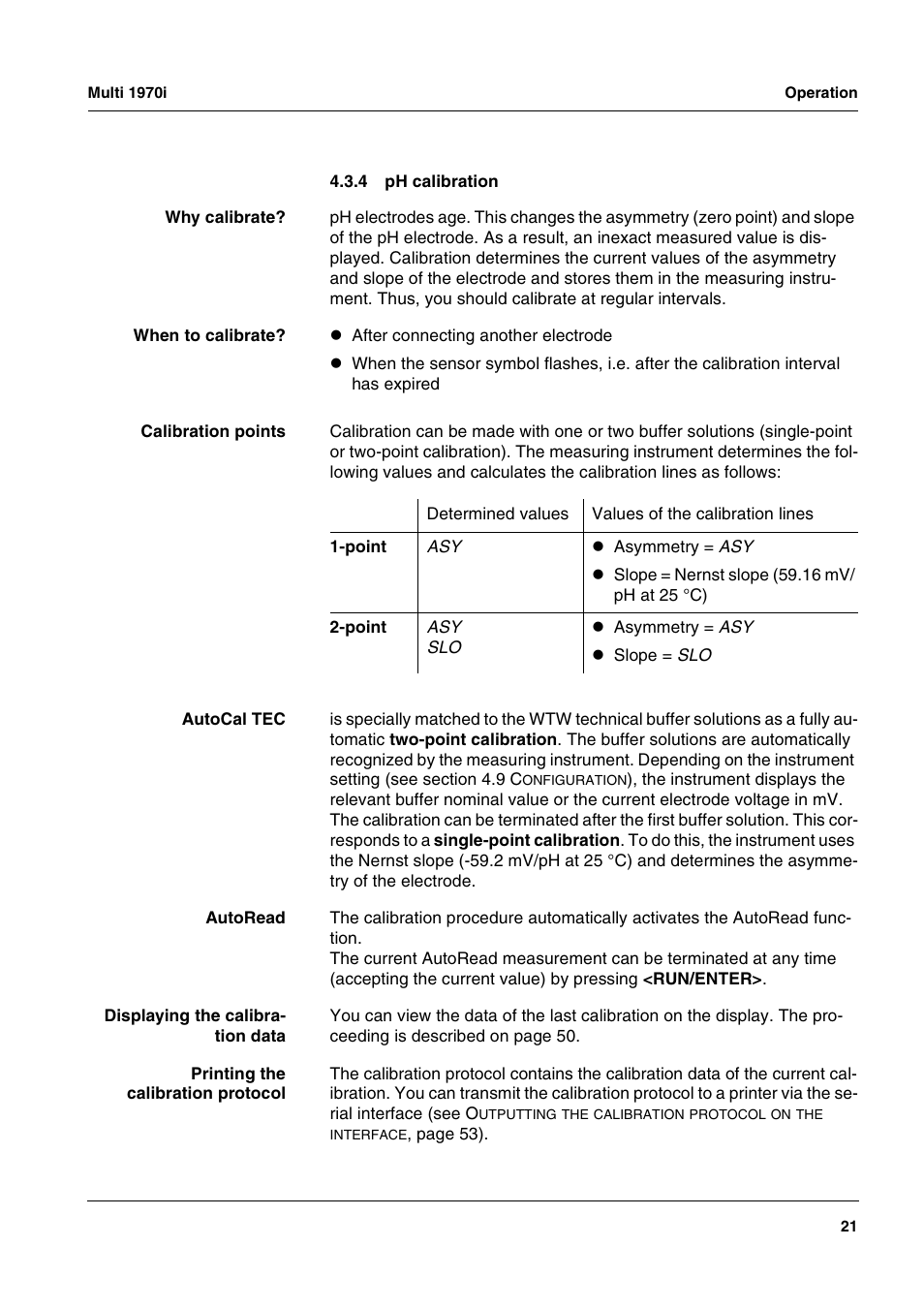 4 ph calibration, Ph calibration | Xylem MULTI 1970I PORTABLE MULTIPARAMETER METERS User Manual | Page 23 / 87