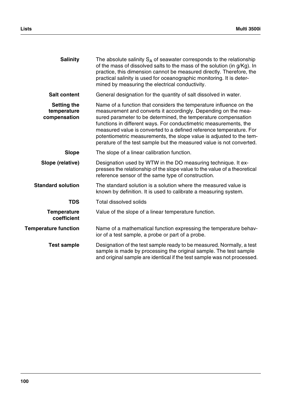 Xylem MULTI 3500i HANDHELD MULTIPARAMETER METERS User Manual | Page 102 / 107