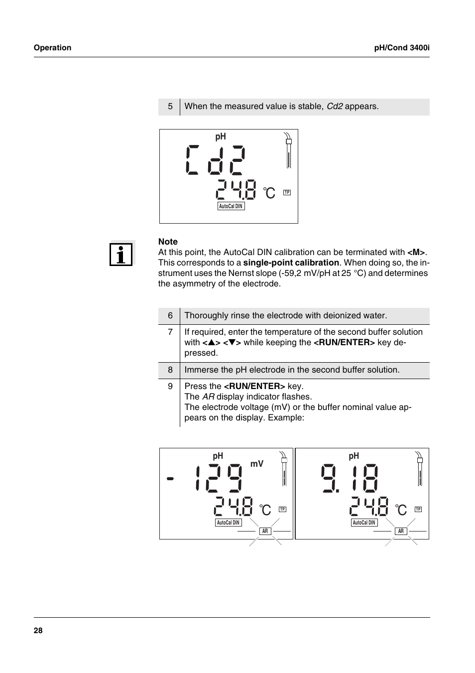 Xylem MULTI 3400i pH/Cond MULTI-PARAMETER METERS User Manual | Page 28 / 83