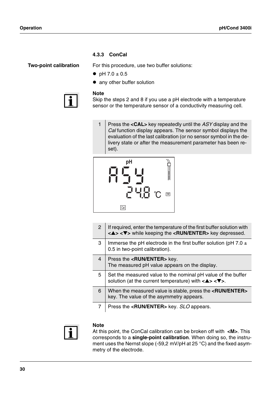 3 concal, Concal, S y a | Xylem MULTI 3400i pH/Cond MULTI-PARAMETER METERS User Manual | Page 30 / 83