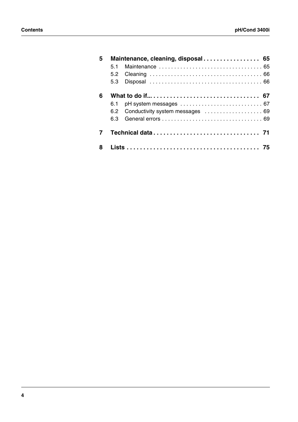 Xylem MULTI 3400i pH/Cond MULTI-PARAMETER METERS User Manual | Page 4 / 83