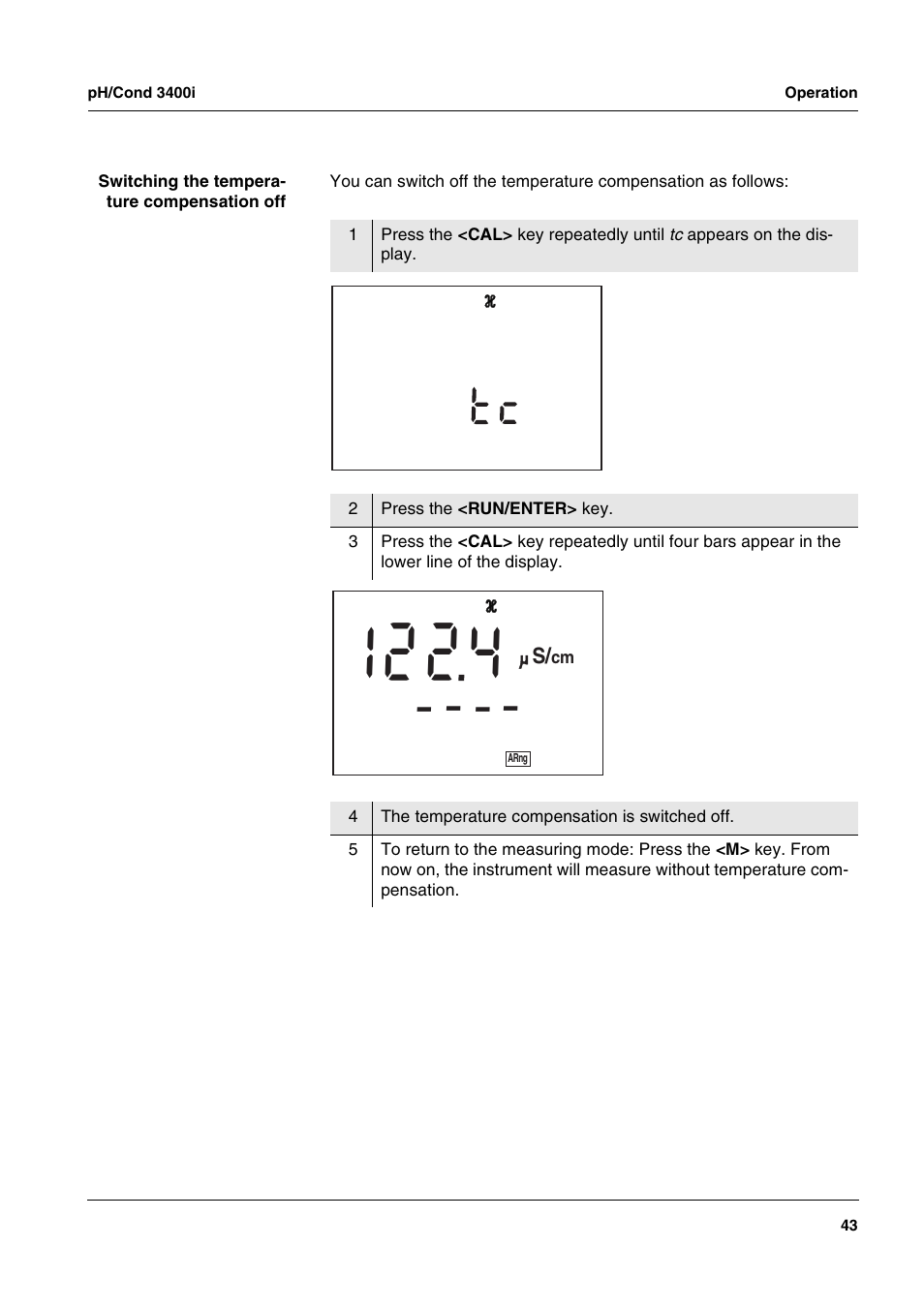 Xylem MULTI 3400i pH/Cond MULTI-PARAMETER METERS User Manual | Page 43 / 83