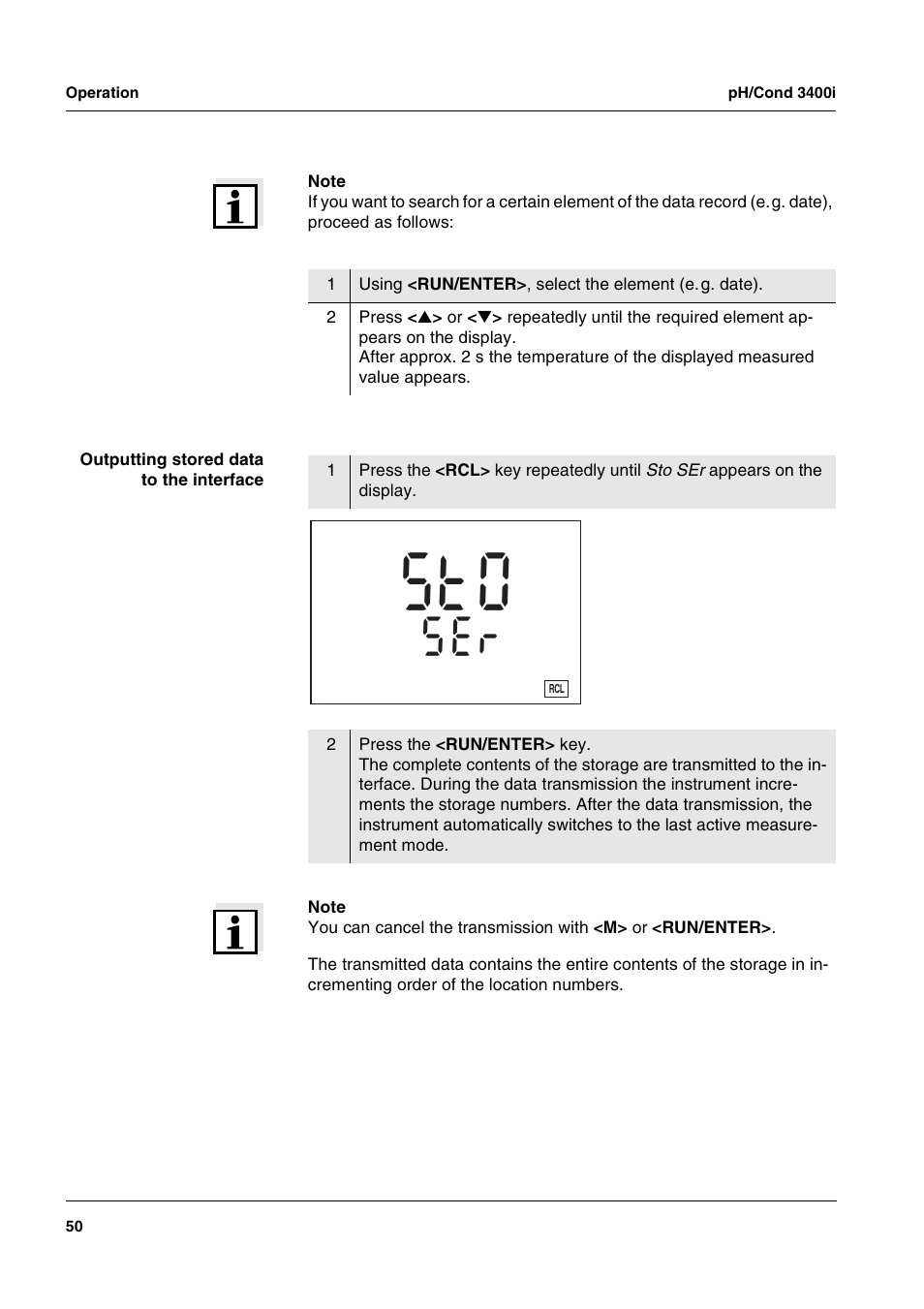 Rs e, F °c | Xylem MULTI 3400i pH/Cond MULTI-PARAMETER METERS User Manual | Page 50 / 83