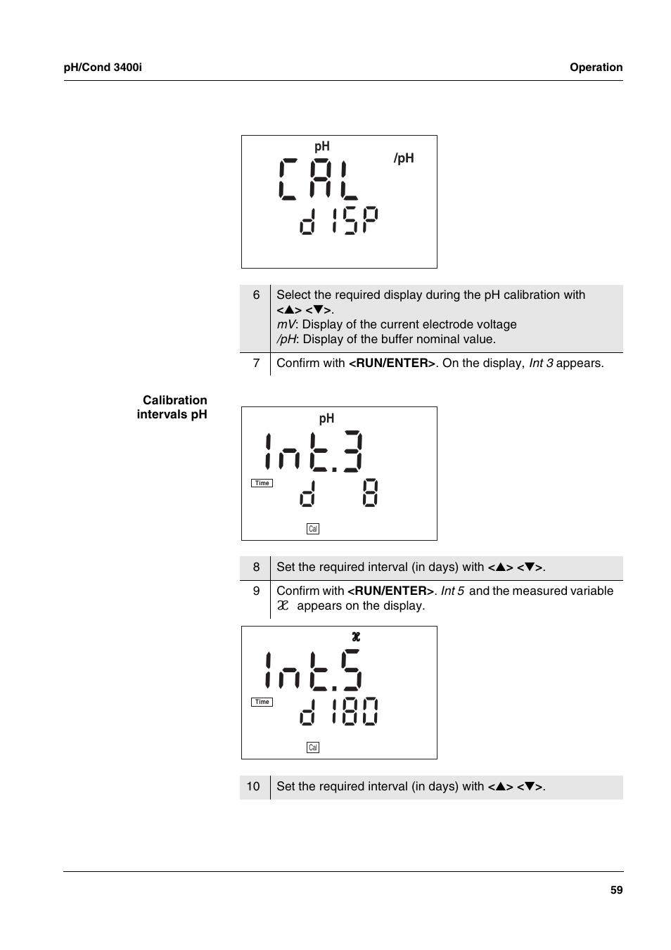 C a l, T 3 n 1, T 5 n 1 | I s d | Xylem MULTI 3400i pH/Cond MULTI-PARAMETER METERS User Manual | Page 59 / 83