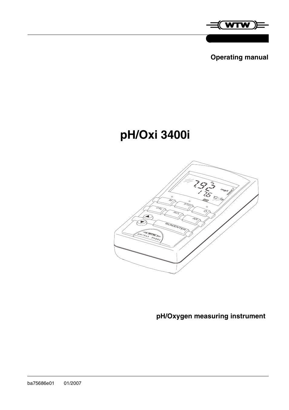 Xylem MULTI 3400i pH/Oxi MULTI-PARAMETER METERS User Manual | 79 pages