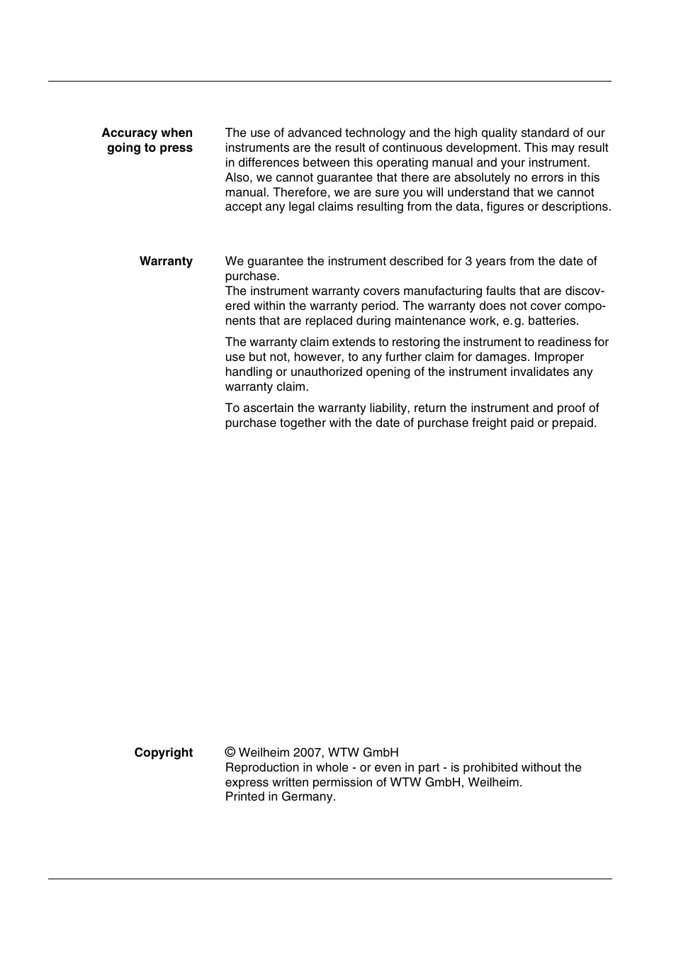 Xylem MULTI 3400i pH/Oxi MULTI-PARAMETER METERS User Manual | Page 2 / 79