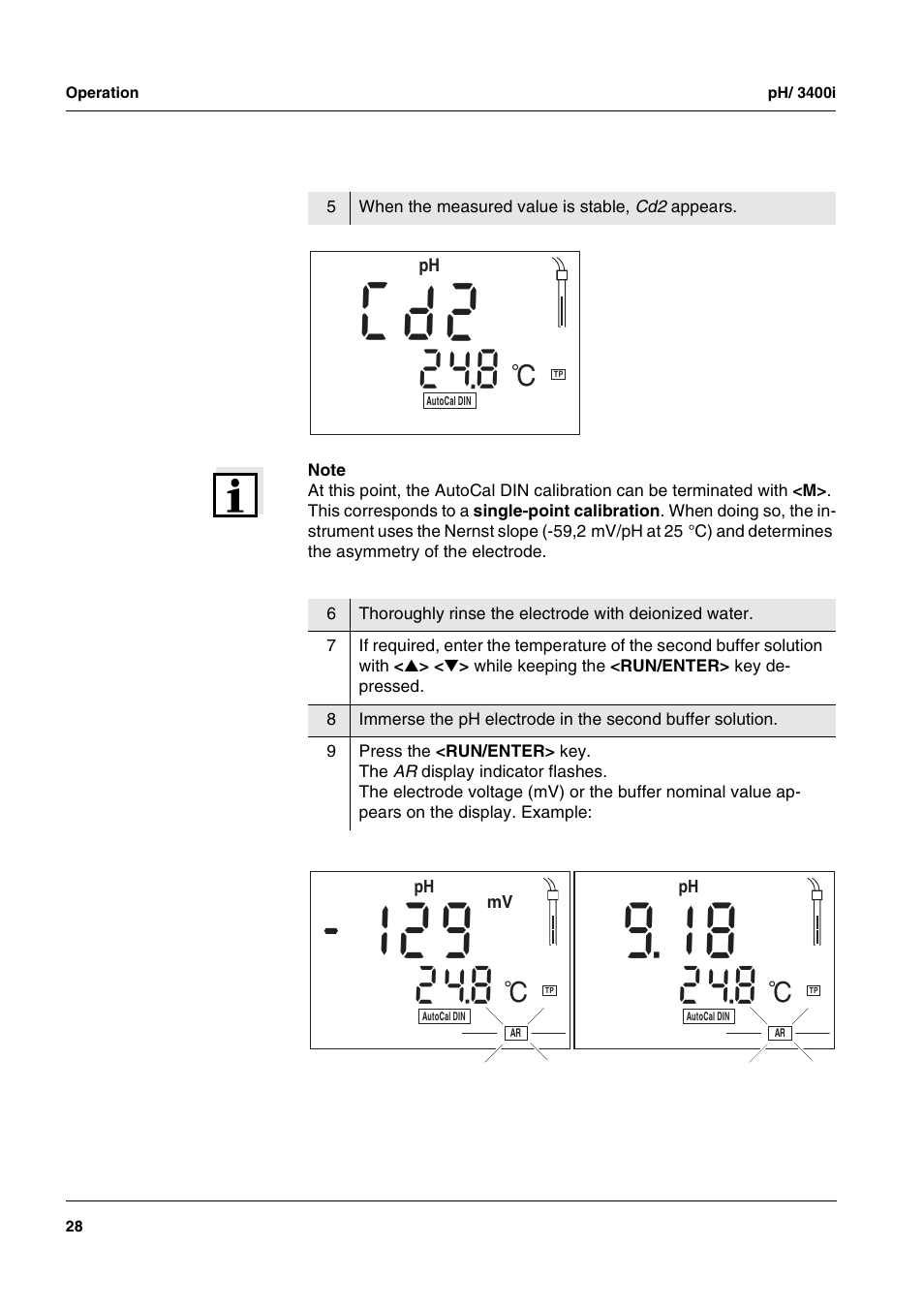 Xylem MULTI 3400i pH/Oxi MULTI-PARAMETER METERS User Manual | Page 28 / 79