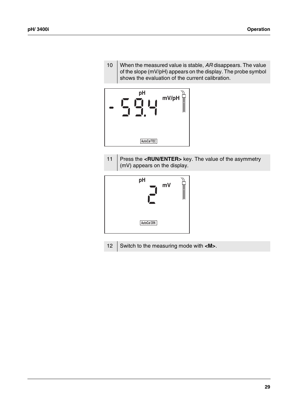 Ol s, Ya s | Xylem MULTI 3400i pH/Oxi MULTI-PARAMETER METERS User Manual | Page 29 / 79