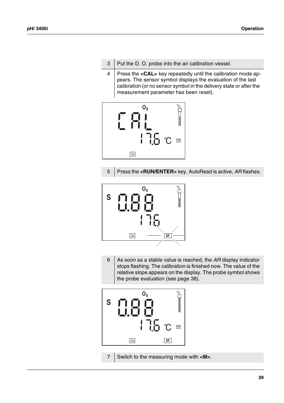 A l c | Xylem MULTI 3400i pH/Oxi MULTI-PARAMETER METERS User Manual | Page 39 / 79
