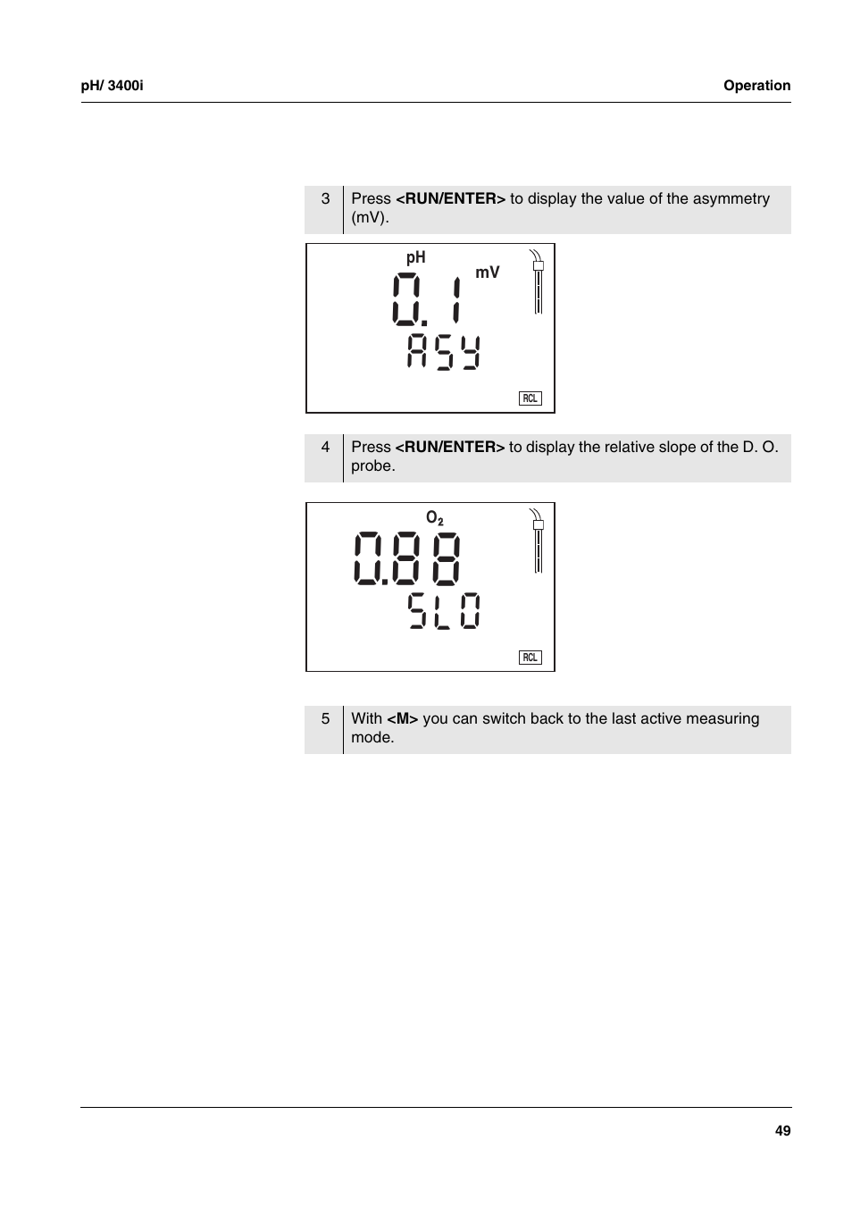 Xylem MULTI 3400i pH/Oxi MULTI-PARAMETER METERS User Manual | Page 49 / 79