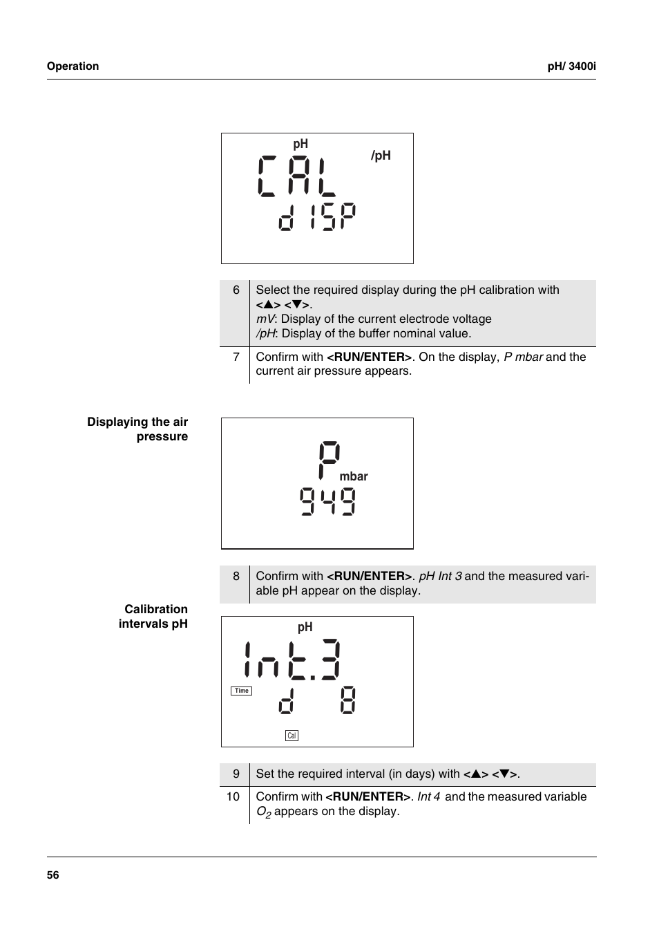 C a l, T 3 n 1, I s d | Xylem MULTI 3400i pH/Oxi MULTI-PARAMETER METERS User Manual | Page 56 / 79