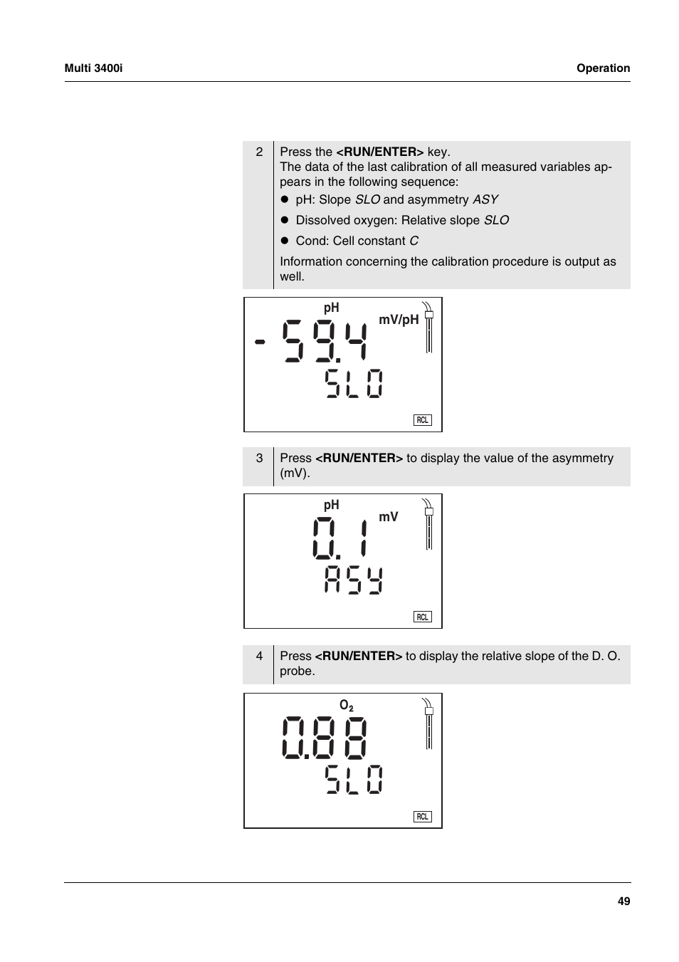 Xylem MULTI 3400 MULTI-PARAMETER METERS User Manual | Page 49 / 85