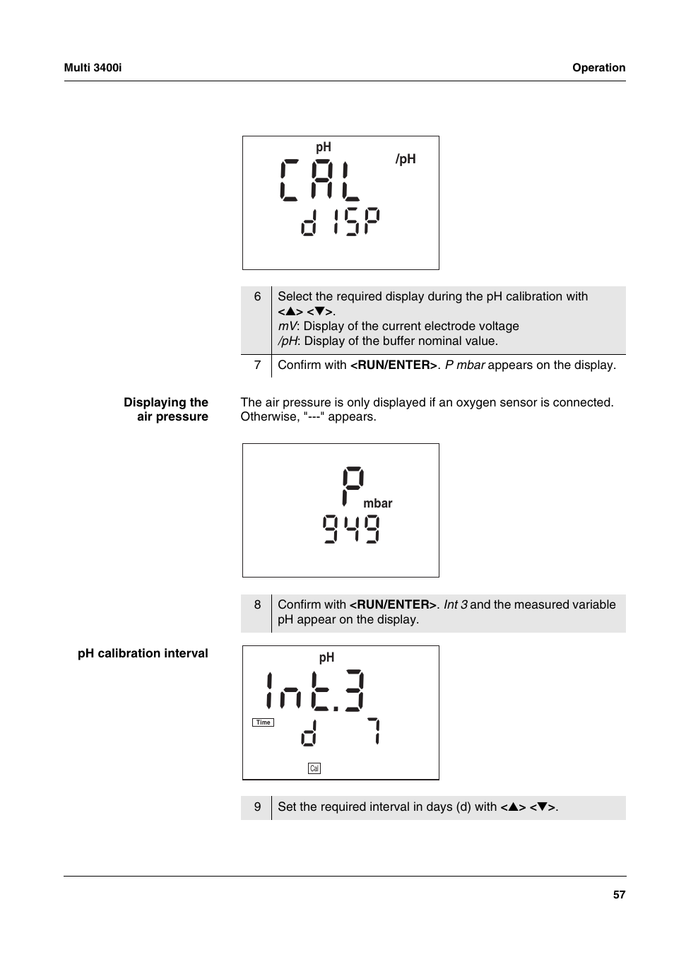C a l, T 3 n 1, I s d | Xylem MULTI 3400 MULTI-PARAMETER METERS User Manual | Page 57 / 85