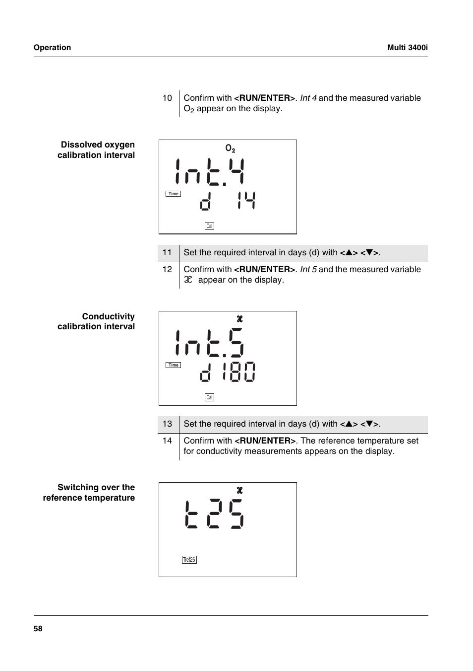 Witching, Over, Reference | Tempera, Ture, T 4 n, T 5 n 1, 2 5 t | Xylem MULTI 3400 MULTI-PARAMETER METERS User Manual | Page 58 / 85