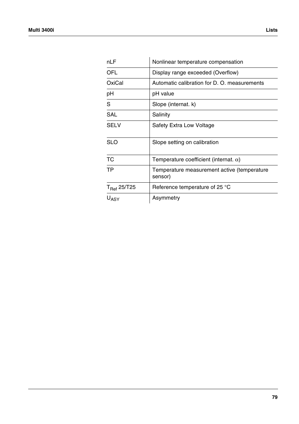 Xylem MULTI 3400 MULTI-PARAMETER METERS User Manual | Page 79 / 85
