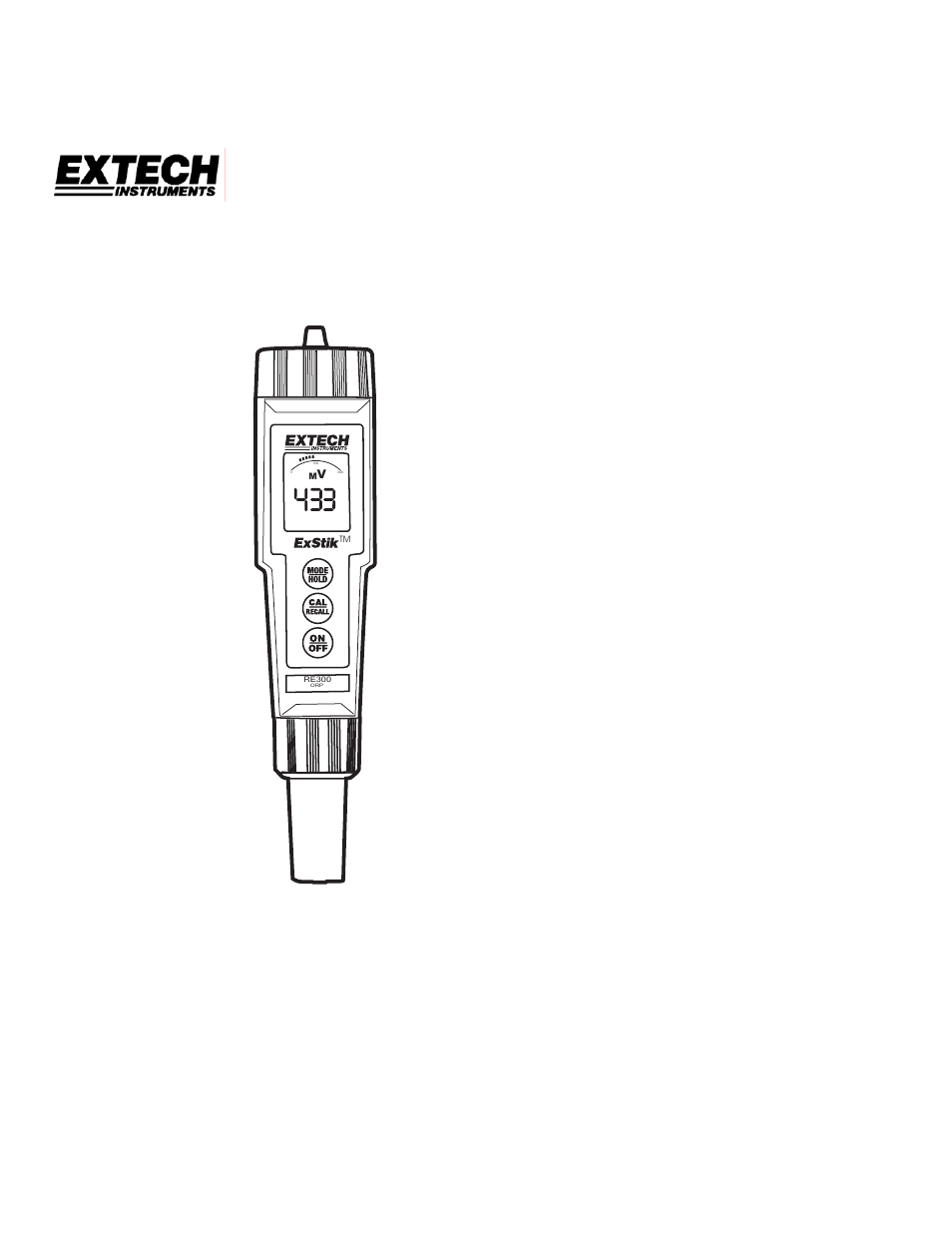 Xylem RE300 Waterproof ORP Meter User Manual | 6 pages