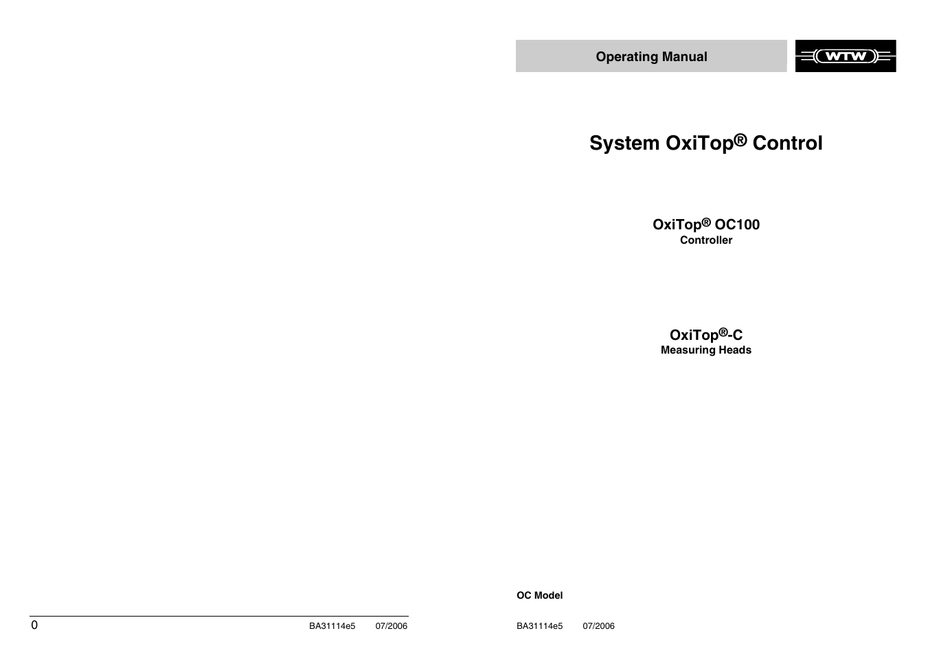 Xylem OxiTopIS OC100 User Manual | 103 pages