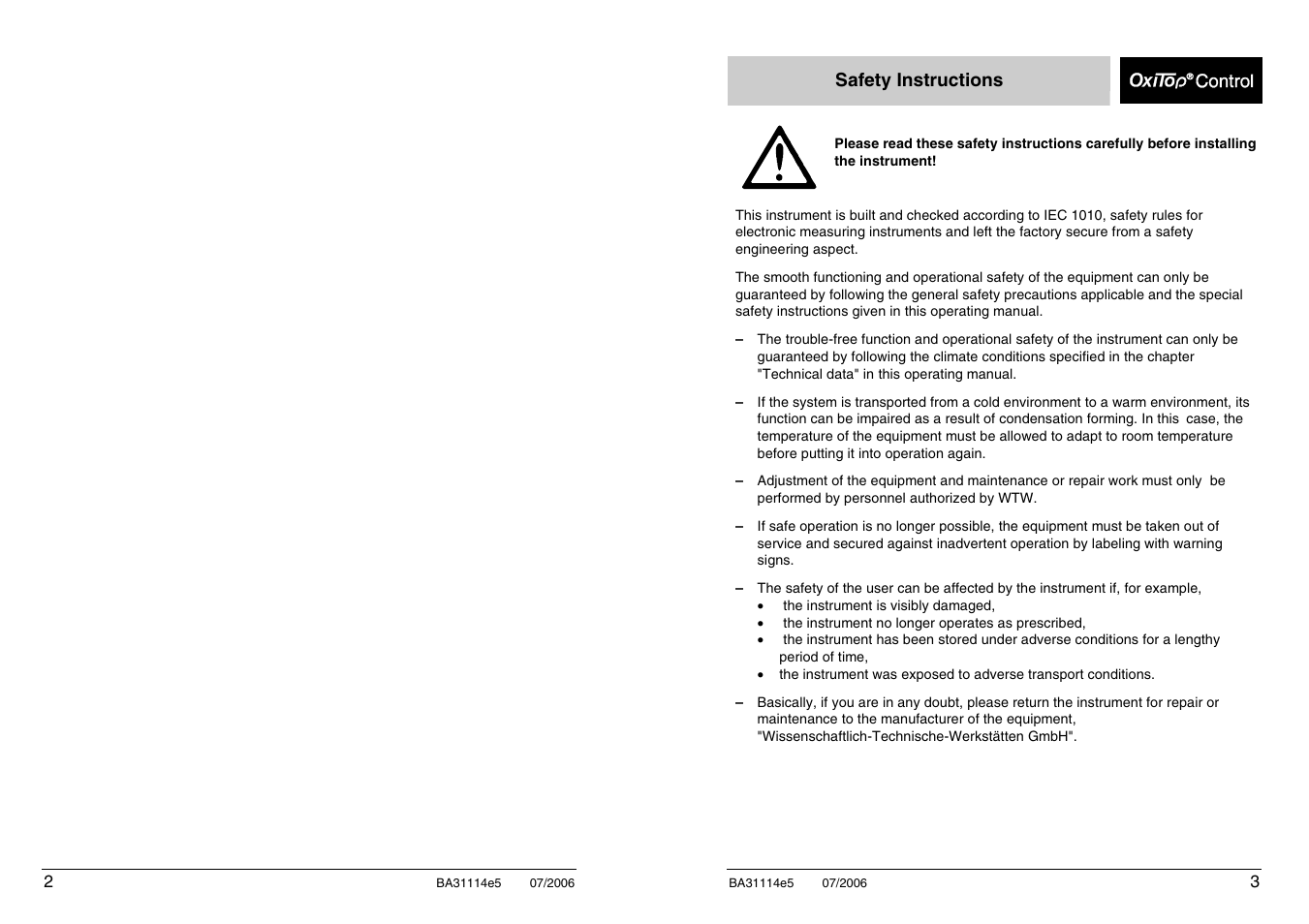Xylem OxiTopIS OC100 User Manual | Page 3 / 103