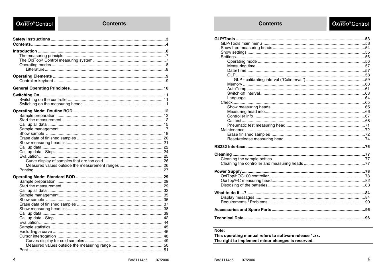 Xylem OxiTopIS OC100 User Manual | Page 5 / 103