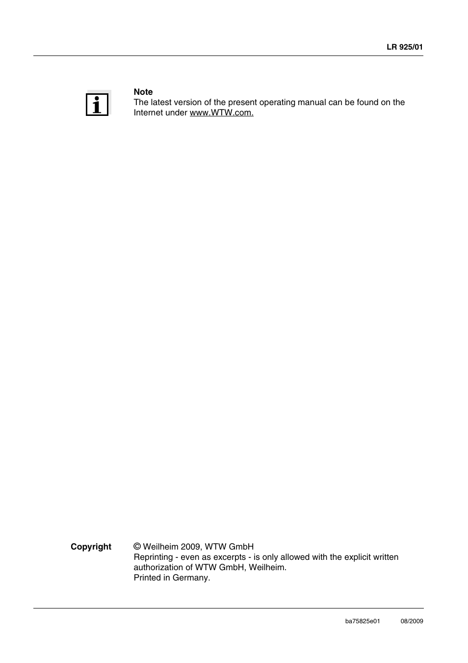 Xylem LR 925/01 User Manual | Page 2 / 8