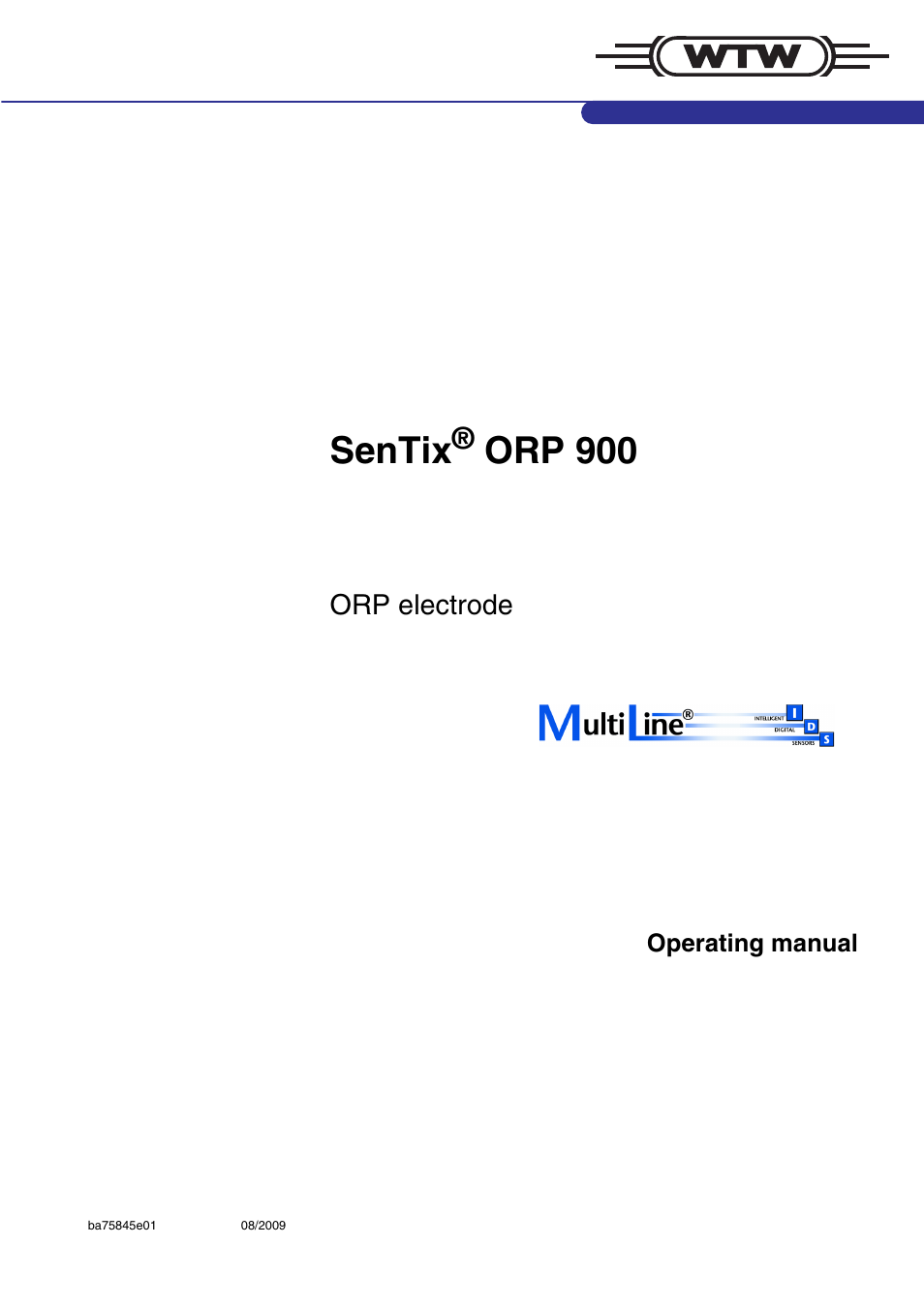 Xylem Sentix ORP 900 User Manual | 10 pages