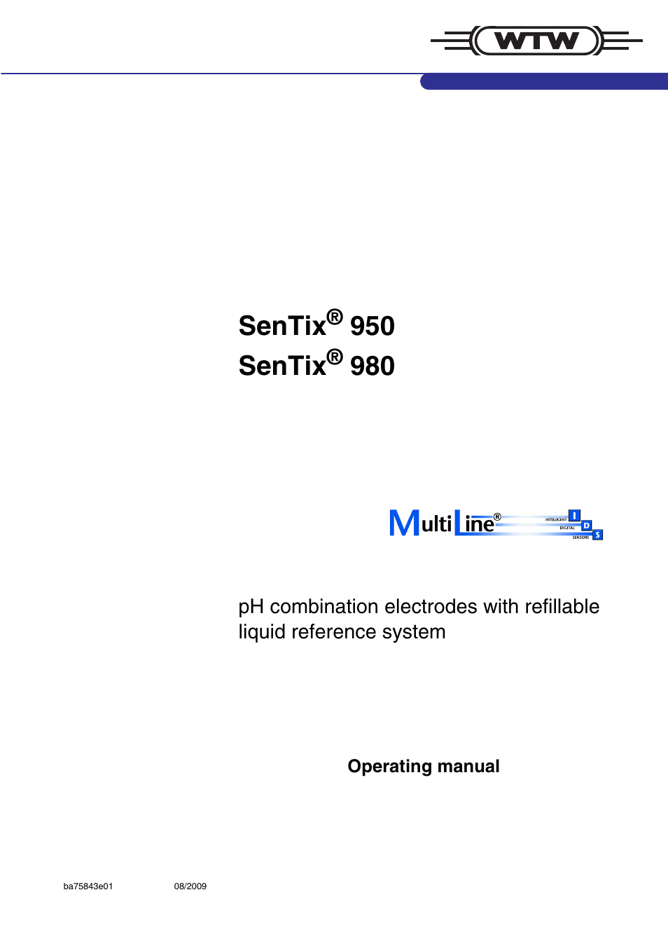 Xylem Sentix 980 User Manual | 10 pages