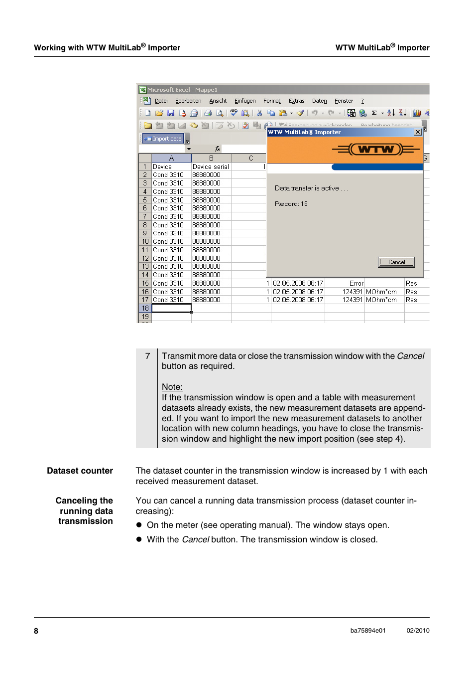 Xylem WTW MultiLab Importer User Manual | Page 8 / 10