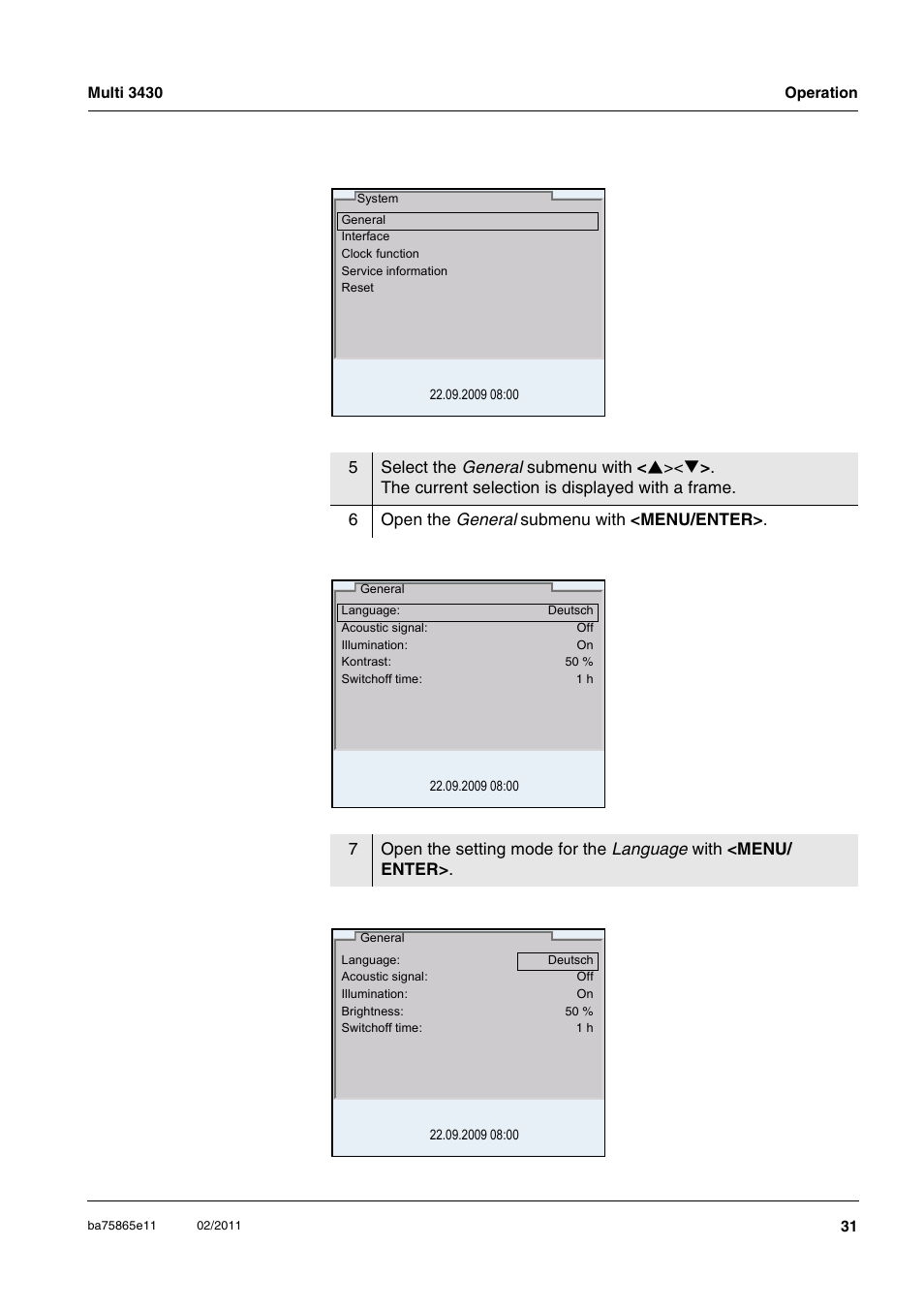 Xylem Multi 3430 User Manual | Page 31 / 118