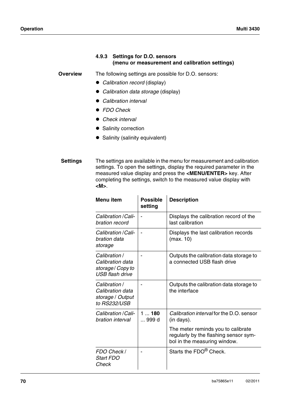 Xylem Multi 3430 User Manual | Page 70 / 118