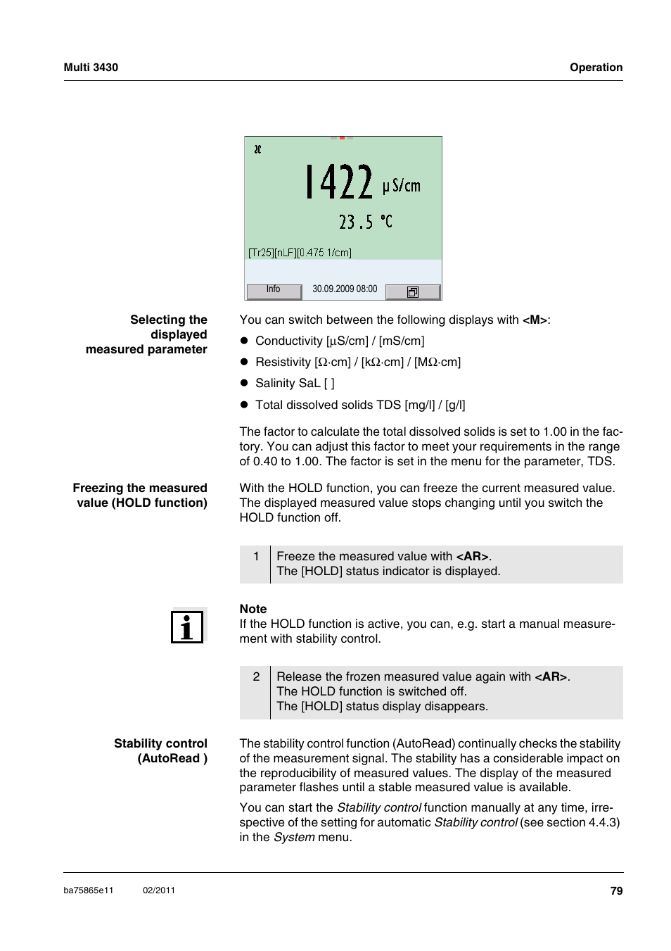 Xylem Multi 3430 User Manual | Page 79 / 118