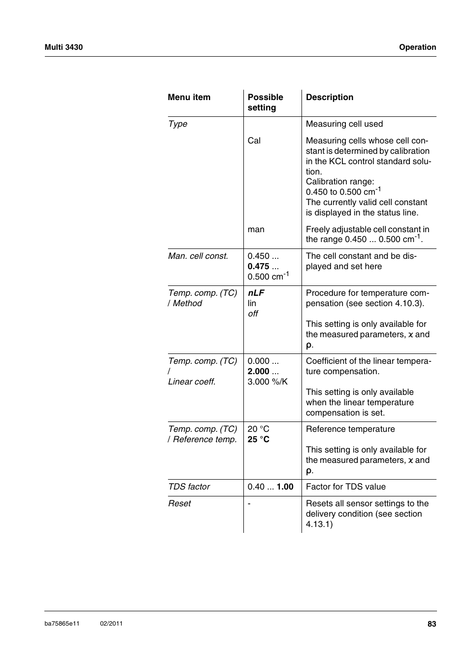 Xylem Multi 3430 User Manual | Page 83 / 118