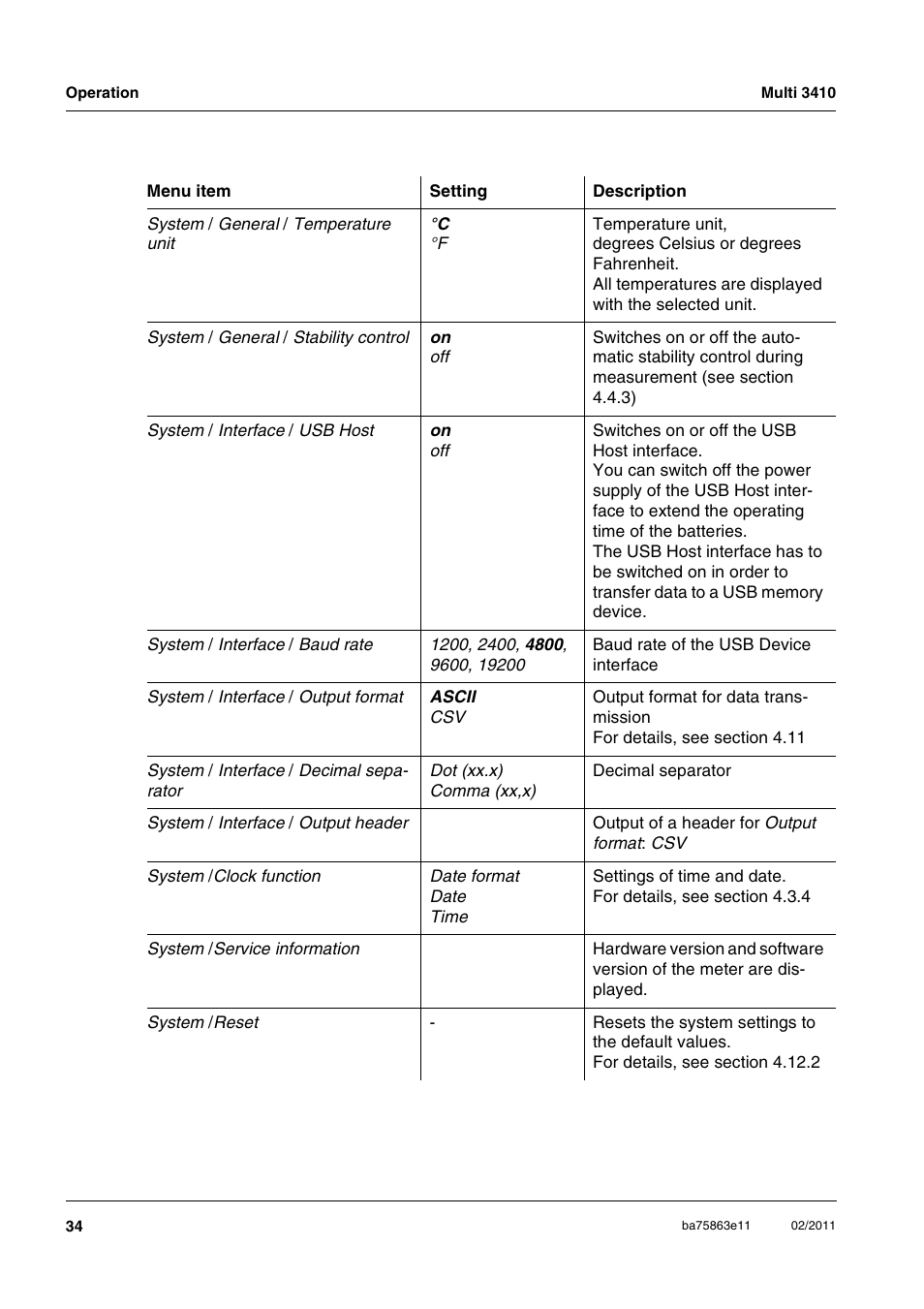 Xylem Multi 3410 User Manual | Page 34 / 118