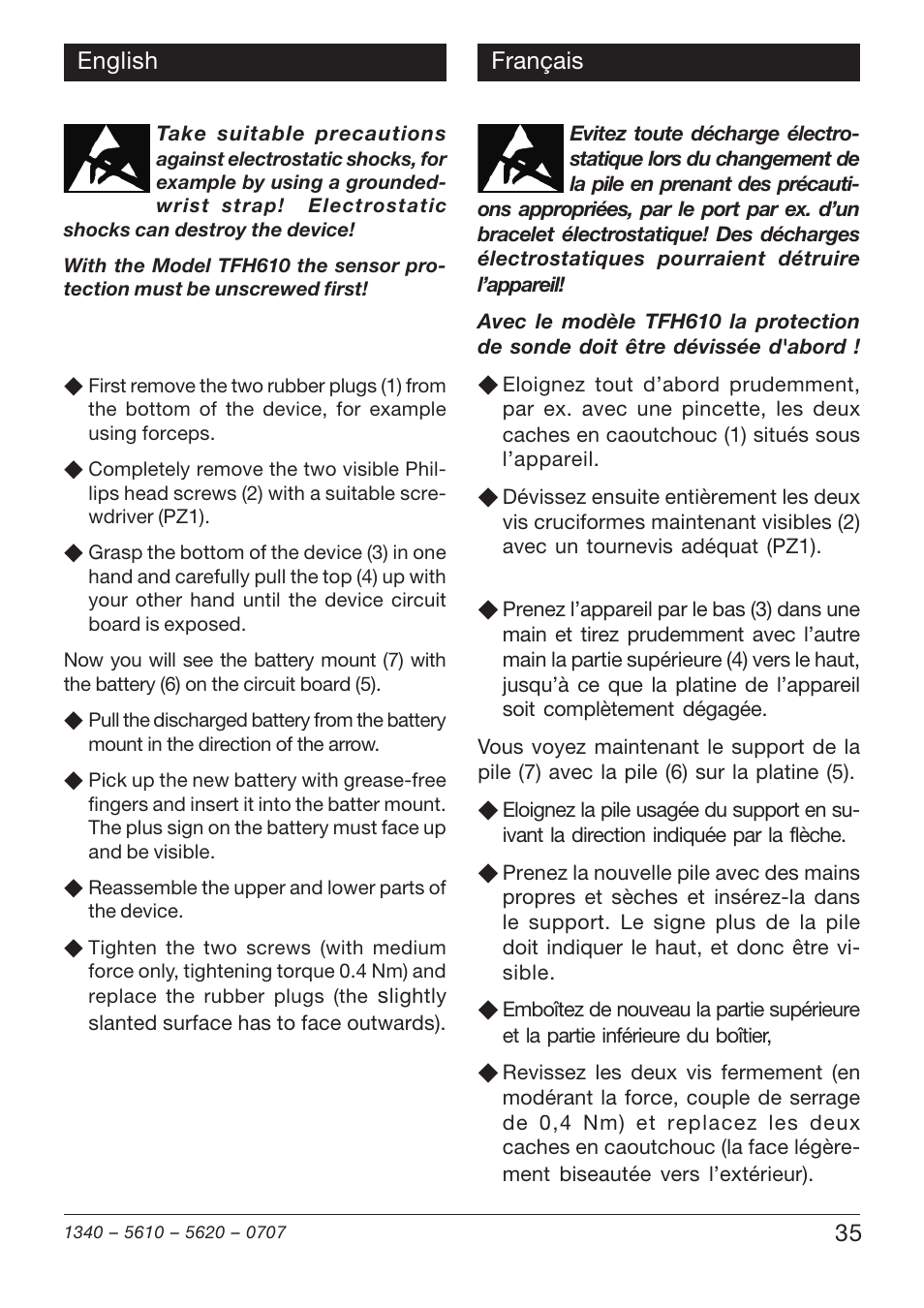 Xylem TFH 610/620 Handheld Hygro Thermometers User Manual | Page 35 / 56