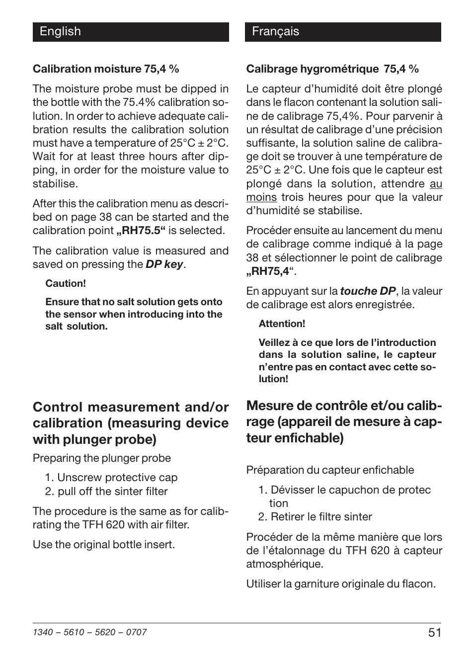 Xylem TFH 610/620 Handheld Hygro Thermometers User Manual | Page 51 / 56