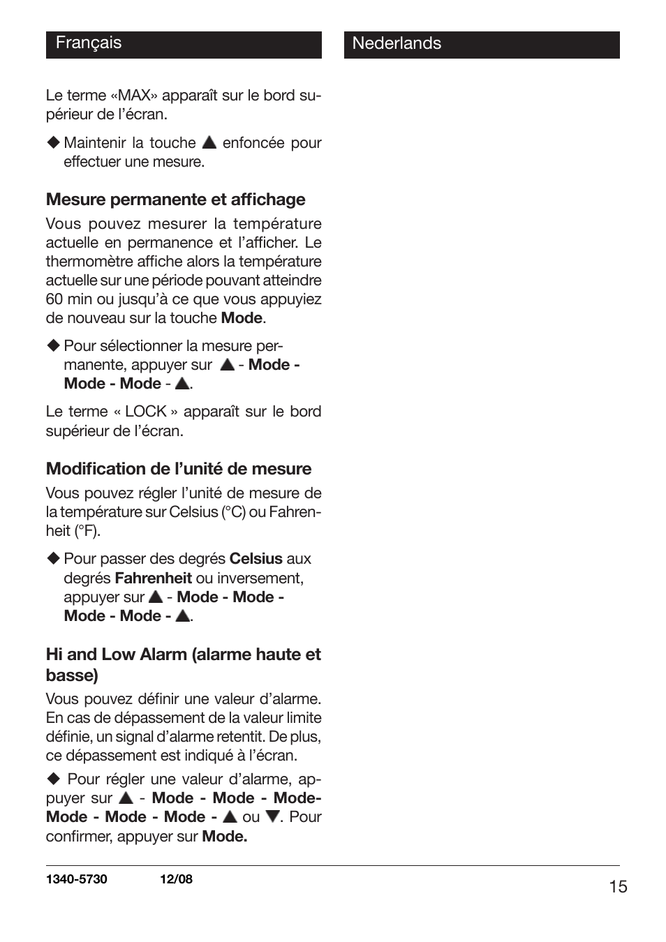 Xylem TLC 730 HANDHELD INFRARED THERMOMETERS User Manual | Page 15 / 44