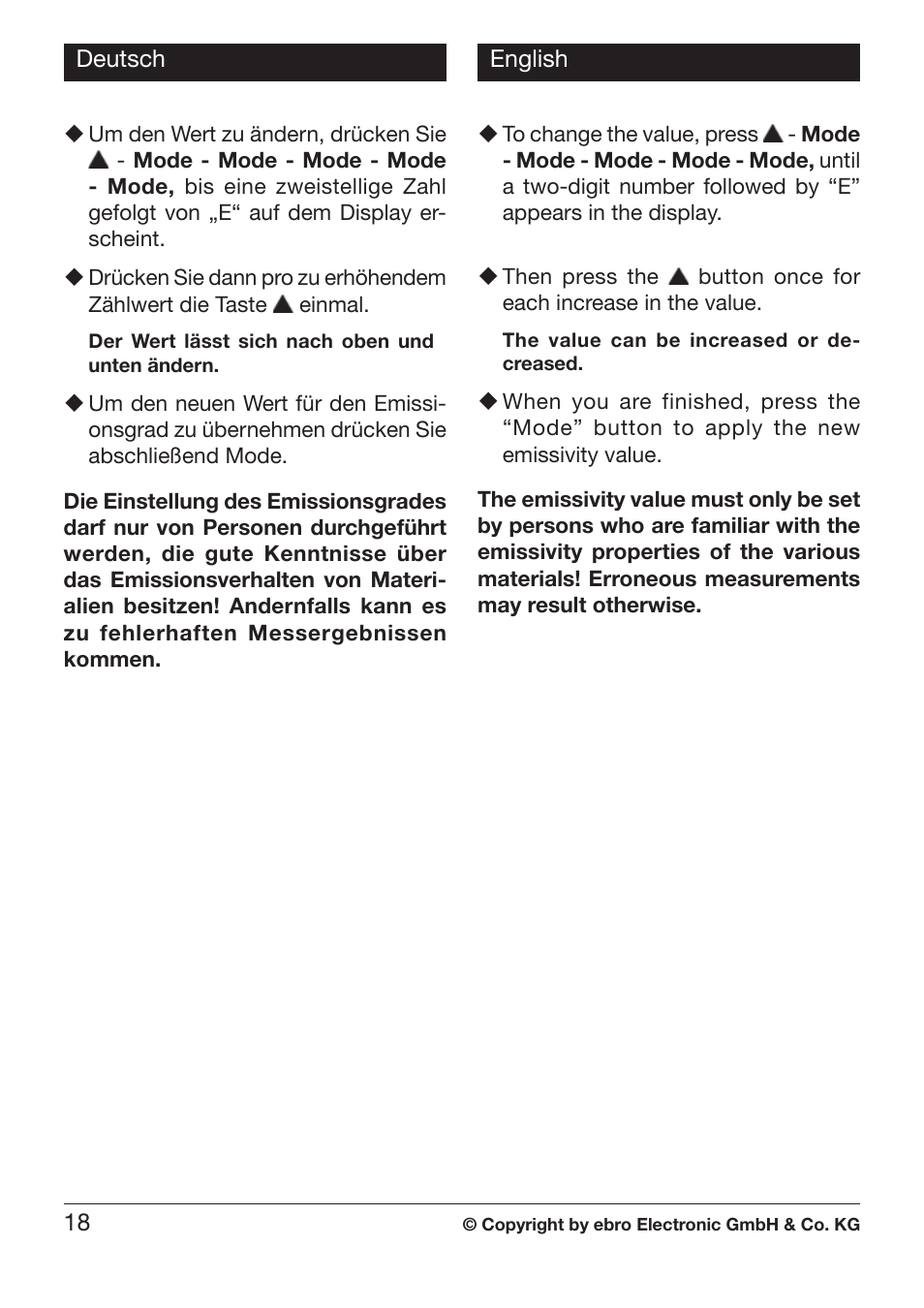 Xylem TLC 730 HANDHELD INFRARED THERMOMETERS User Manual | Page 18 / 44
