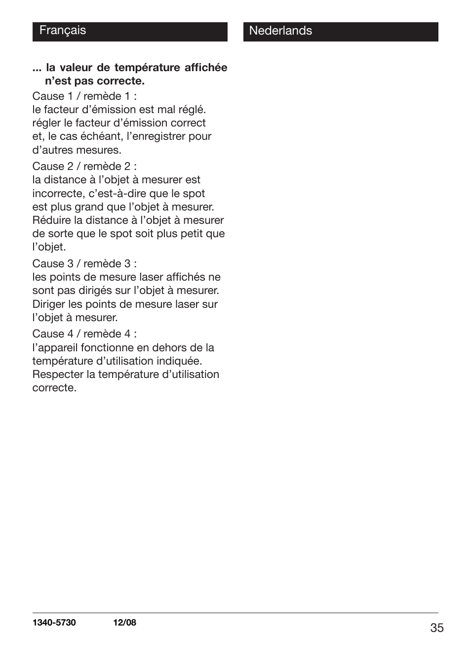 Xylem TLC 730 HANDHELD INFRARED THERMOMETERS User Manual | Page 35 / 44