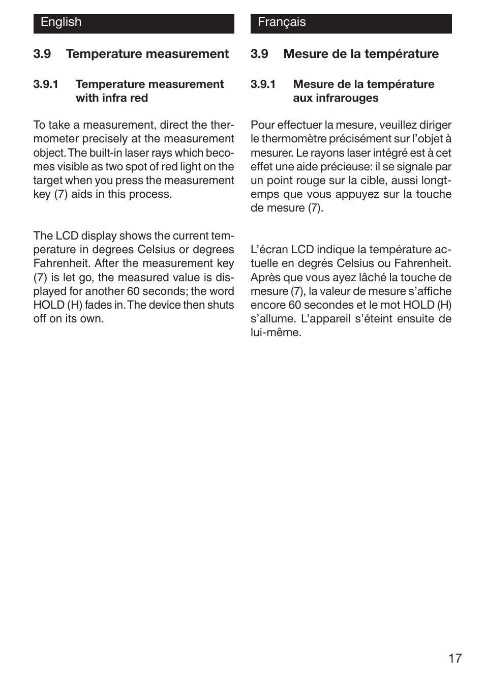 Xylem TFI 550 NON-CONTACT THERMOMETERS User Manual | Page 17 / 36