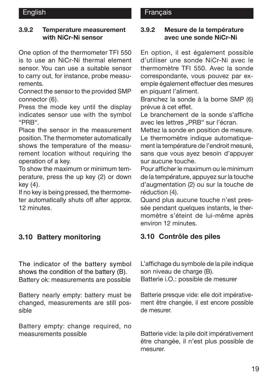 Xylem TFI 550 NON-CONTACT THERMOMETERS User Manual | Page 19 / 36