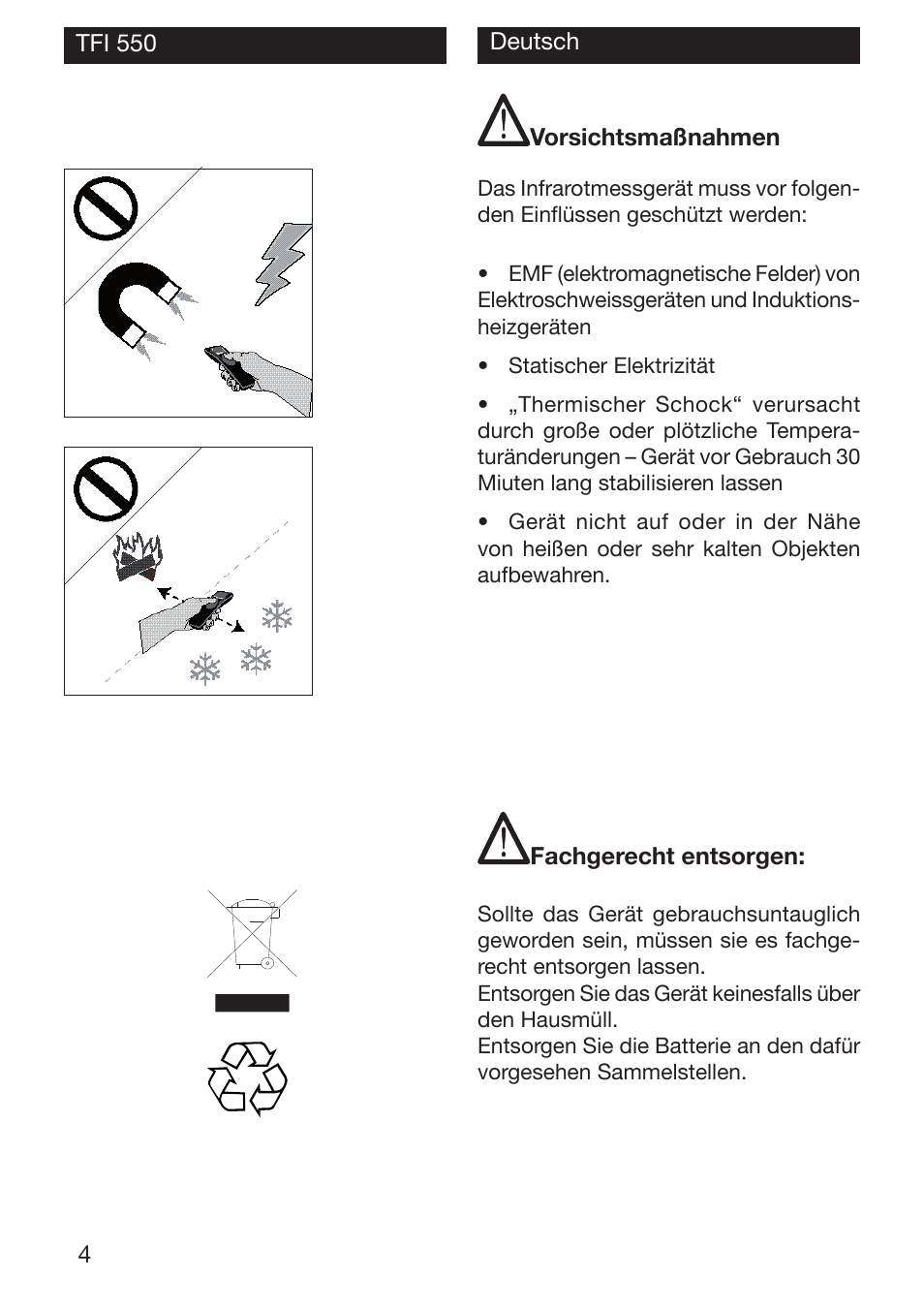 Xylem TFI 550 NON-CONTACT THERMOMETERS User Manual | Page 4 / 36