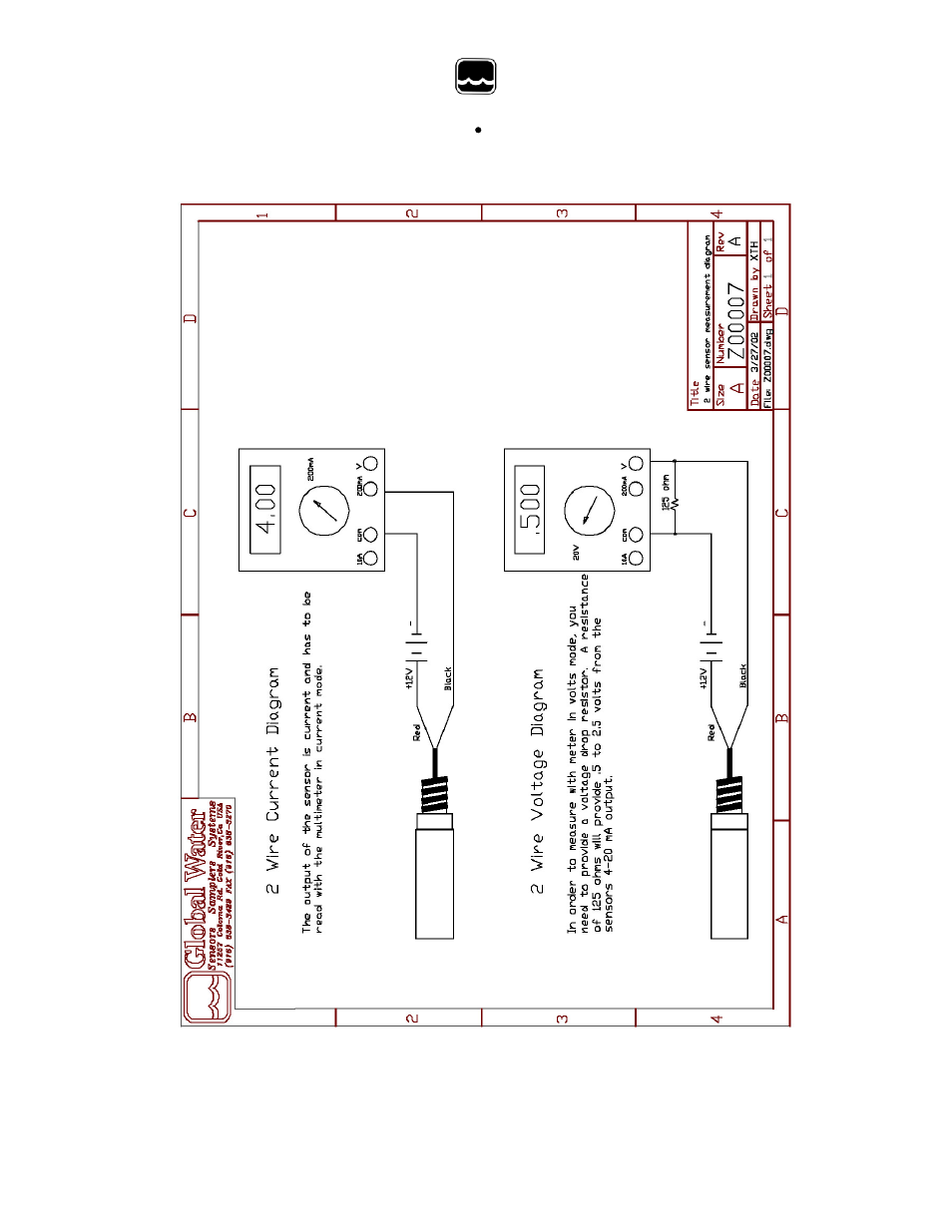 Xv. appendix b: 2 wire sensor measurement diagram, Global water | Xylem WE100 BAROMETRIC PRESSURE TRANSMITTER User Manual | Page 17 / 18