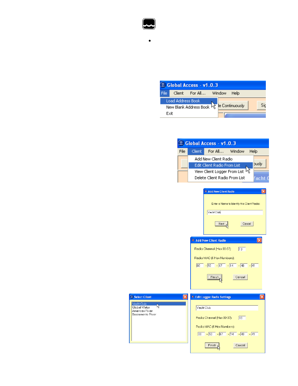 Vi. the toolbar | Xylem Global Access Radio Modem Software User Manual | Page 9 / 16