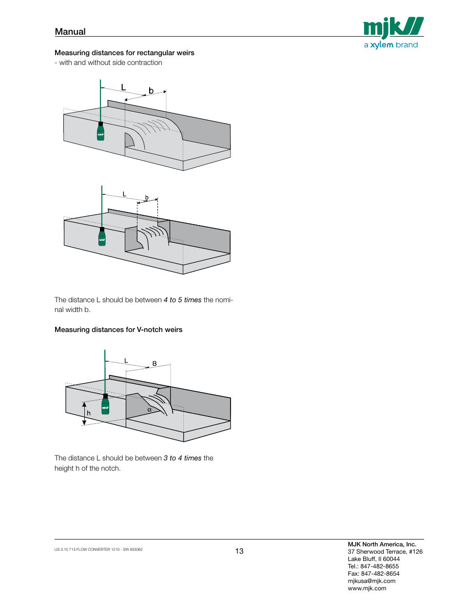 Manual | Xylem MJK 713 Open Channel Flowmeter User Manual | Page 13 / 40